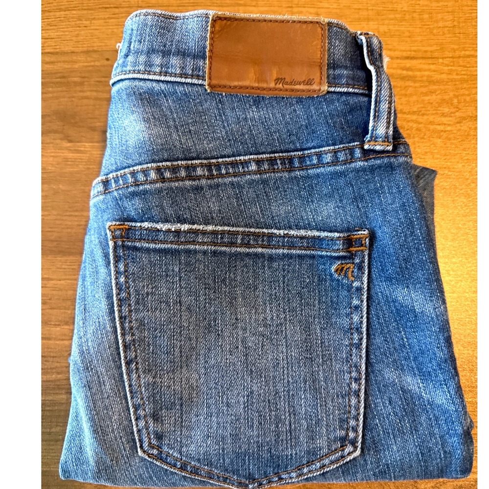 Madewell High Rise Skinny Jeans Women's Size 27S Raw Hem Medium Wash